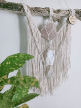 Load image into Gallery viewer, Rose Quartz - Selenite - Clear Quartz Mini Macrame