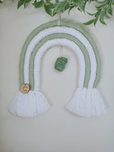 Load image into Gallery viewer, Sage Amazonite Macrame Rainbow Wall Hanging