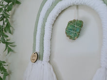 Load image into Gallery viewer, Sage Amazonite Macrame Rainbow Wall Hanging