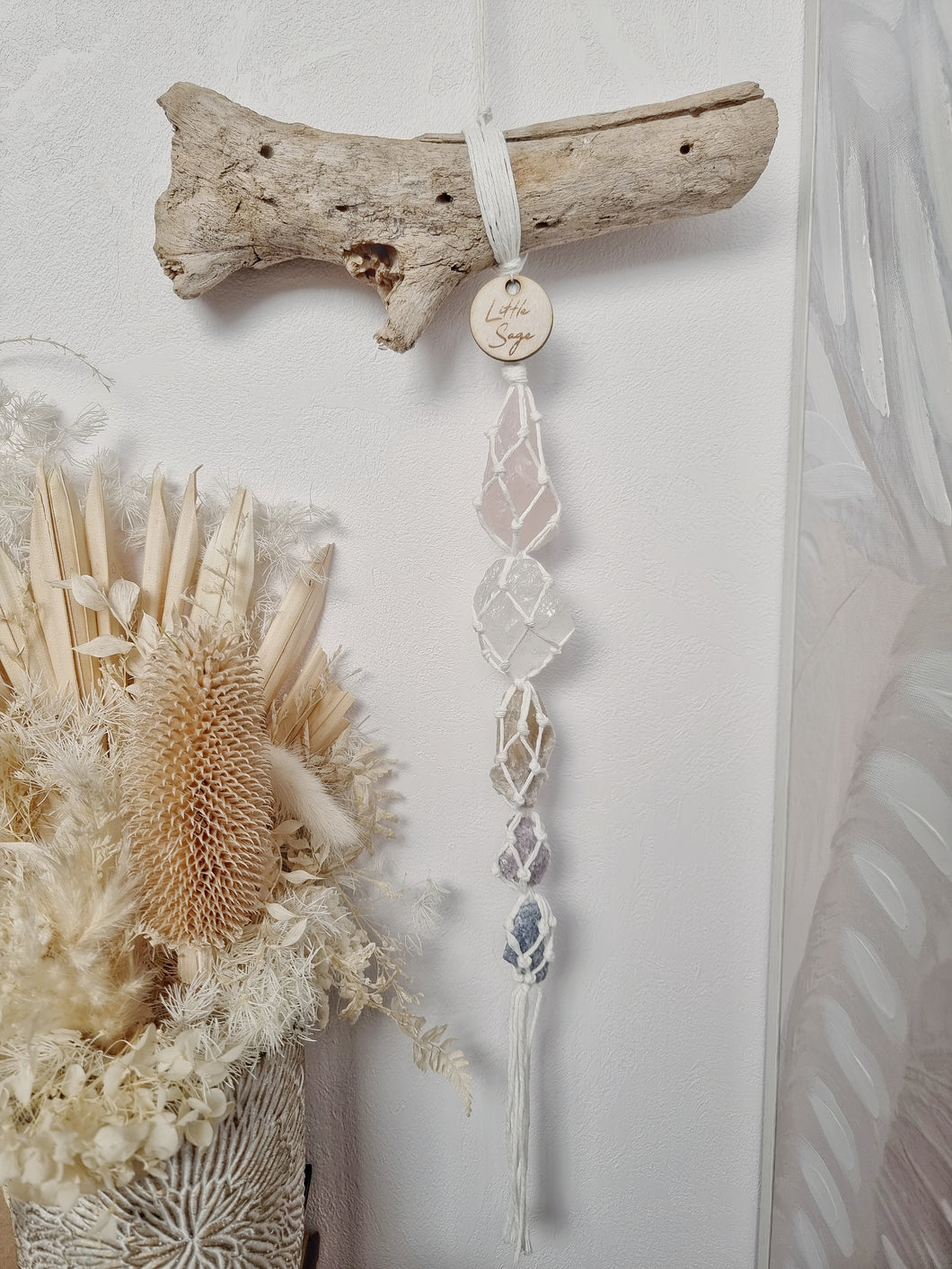 Rose Quartz - Clear Quartz - Cream Moonstone - Lepidolite - Blue Calcite