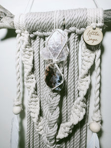 Lepidolite and Agate Geode Mini Macrame