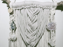 Load image into Gallery viewer, Clear Quartz - Lepidolite - Agate Geode Macrame Wall Hanging
