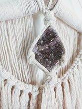 Load image into Gallery viewer, Amethyst Mini Macrame Wall Hanging
