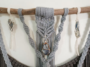 Blue Kyanite - Sodalite Large Macrame Wall Hanging