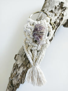 Fluorite Macrame Keychain
