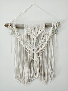 Moonstone - Kyanite - Golden Beryl and Clear Quartz Wall Hanging