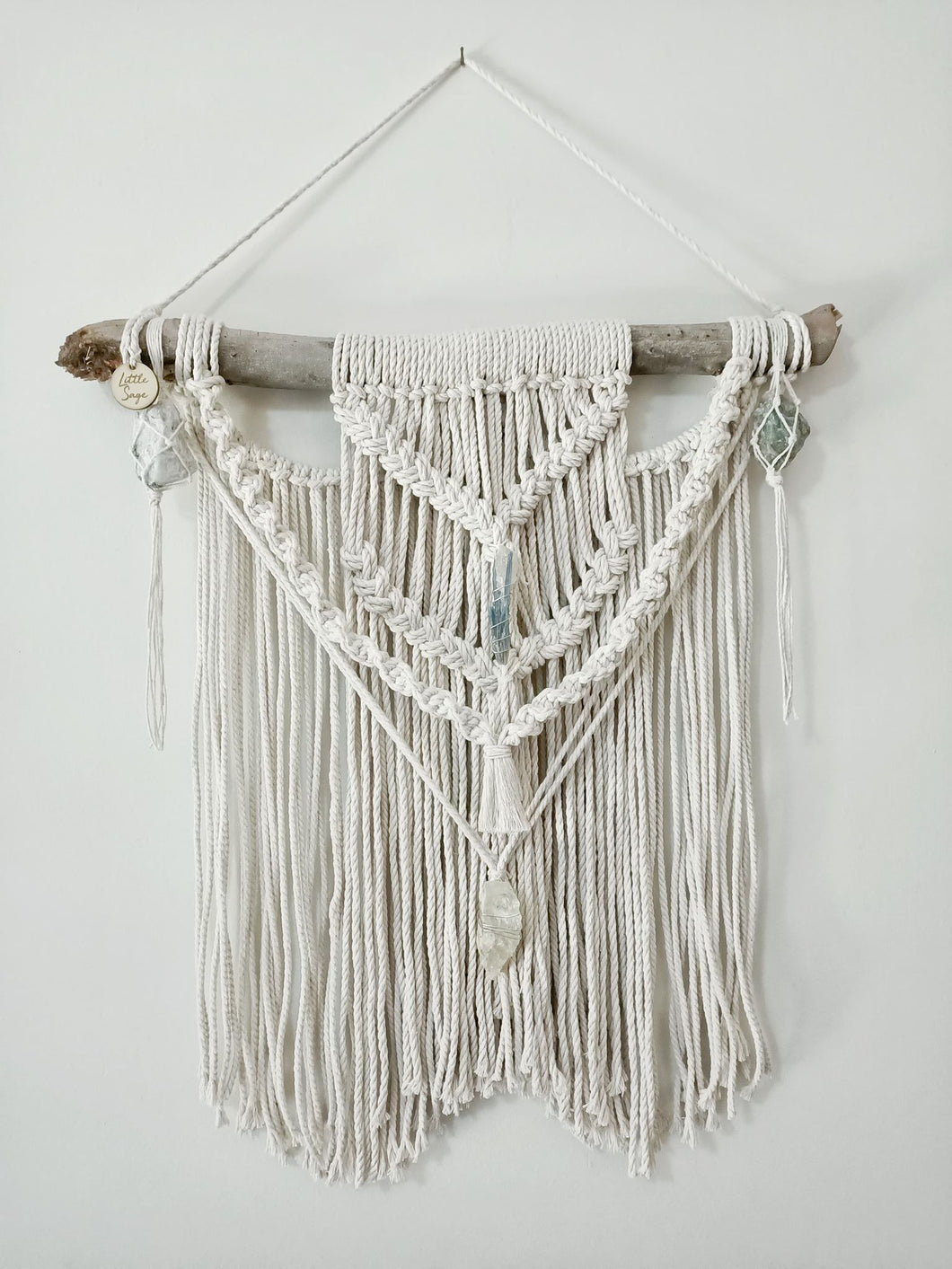 Moonstone - Kyanite - Golden Beryl and Clear Quartz Wall Hanging