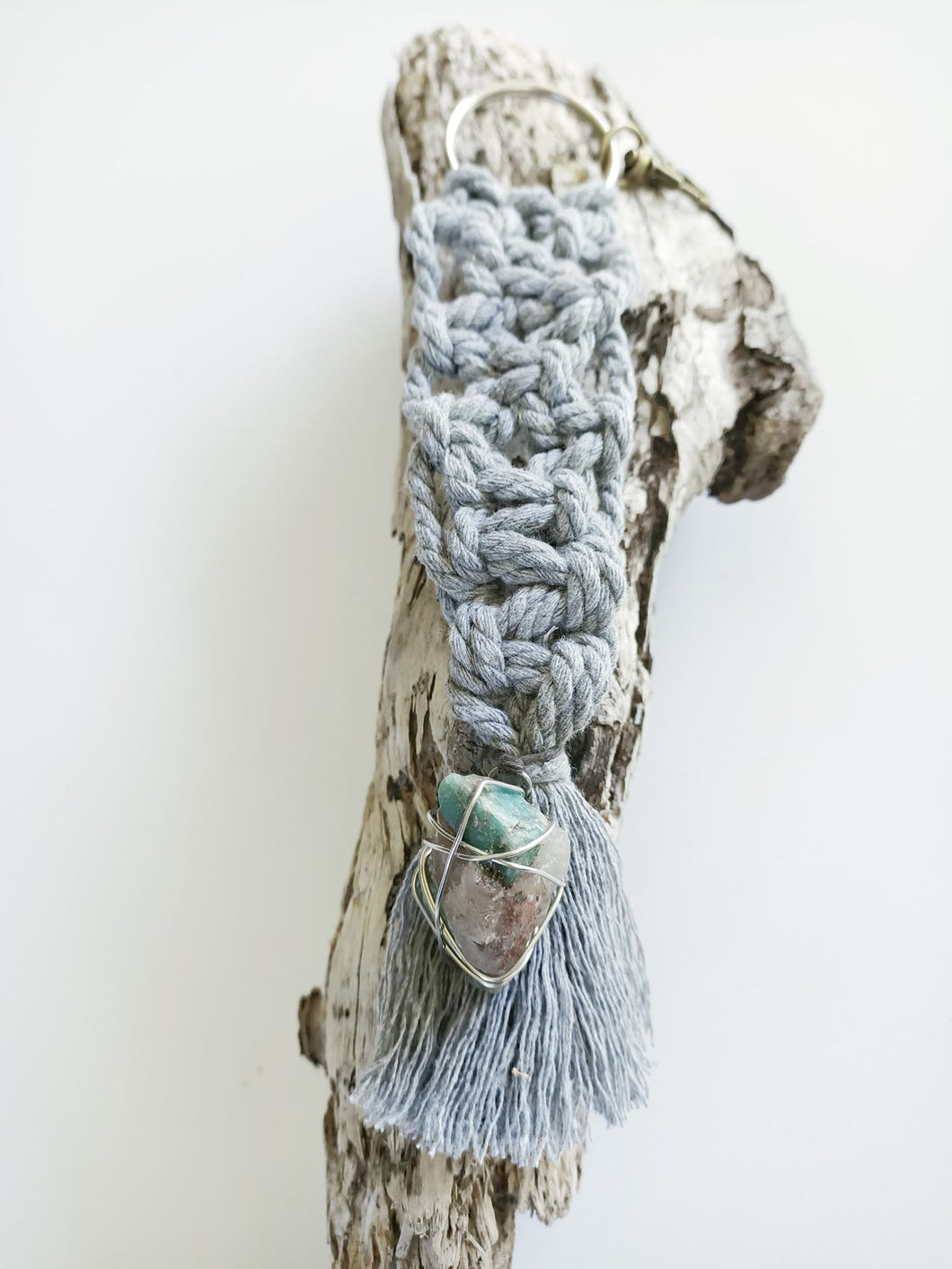 Amazonite Macrame Keychain