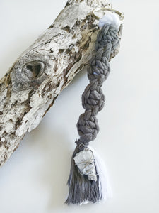 Moonstone Macrame Keychain