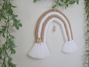 Latte Citrine Macrame Rainbow Wall Hanging