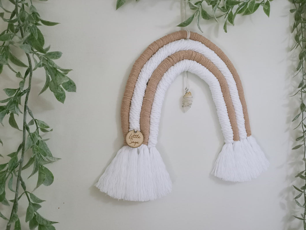 Latte Citrine Macrame Rainbow Wall Hanging