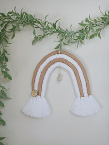 Latte Citrine Macrame Rainbow Wall Hanging