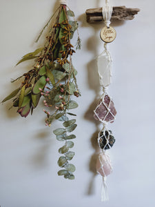 Selenite - Mica - Rose Quartz and Tree Agate Wall Strand