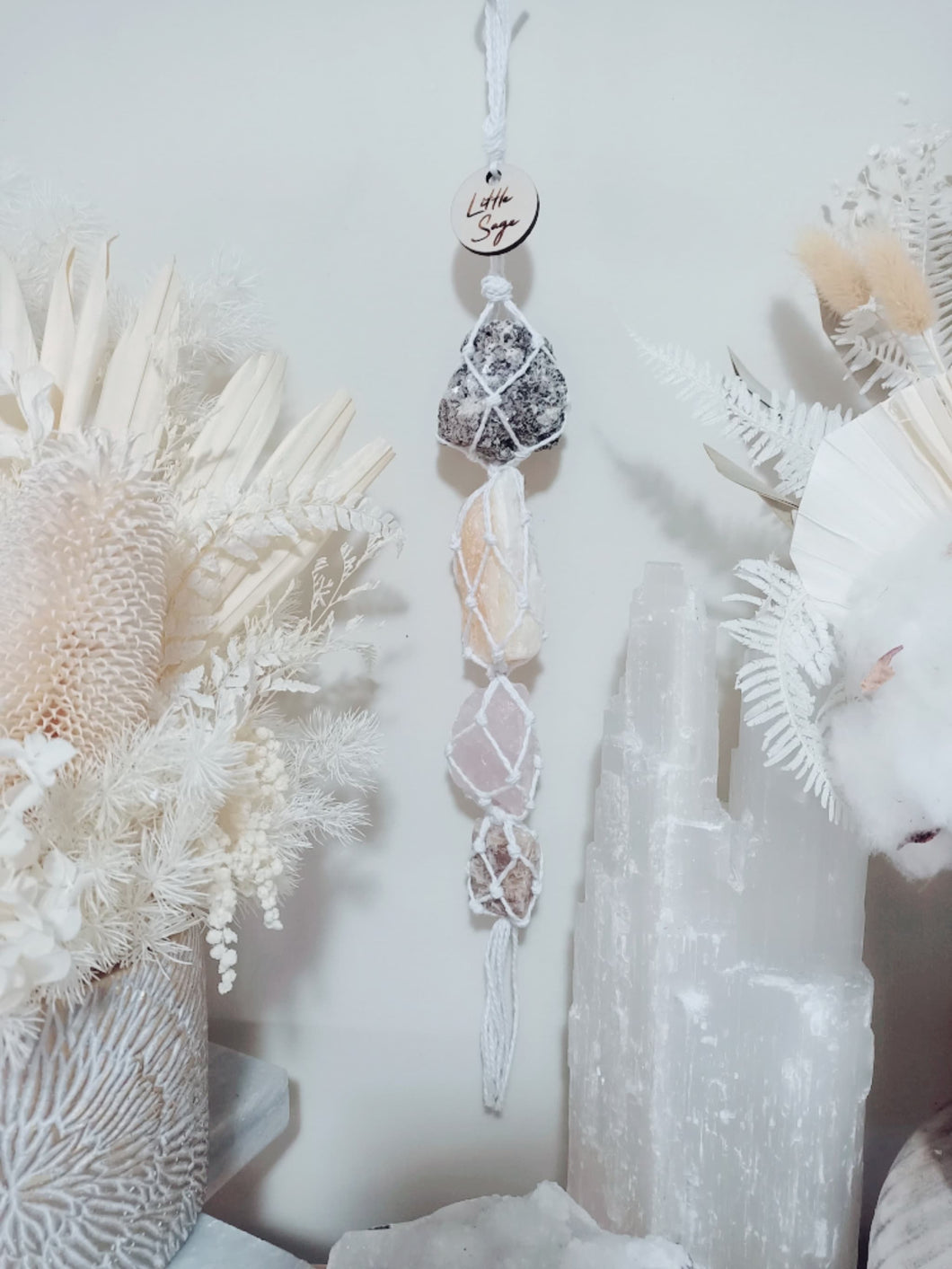 Lepidolite - Calcite - Rose Quartz - Cream Moonstone Petite Droplet