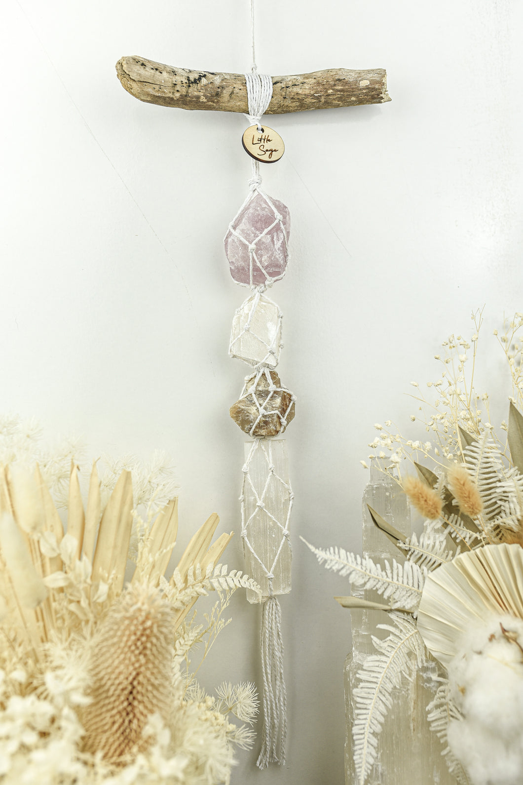 Rose Quartz - White Calcite - Moonstone - Selenite