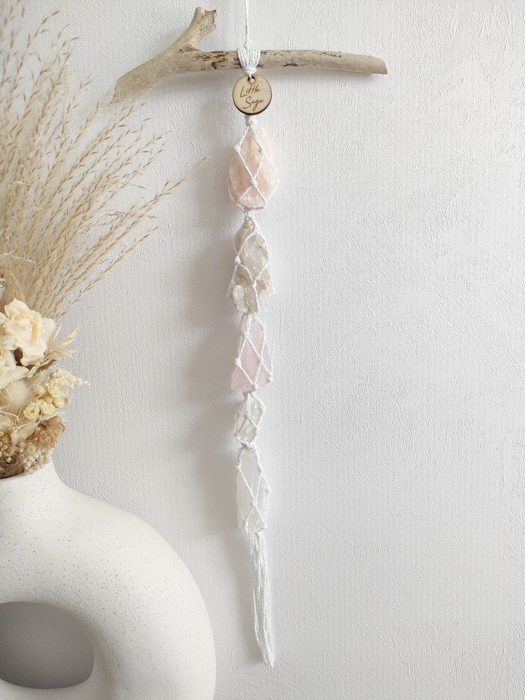 Peach Calcite - Clear Quartz Cluster - Rose Quartz - Selenite