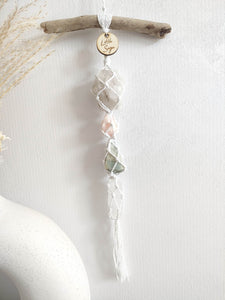 Clear Quartz - Peach Calcite - Golden Beryl - Selenite