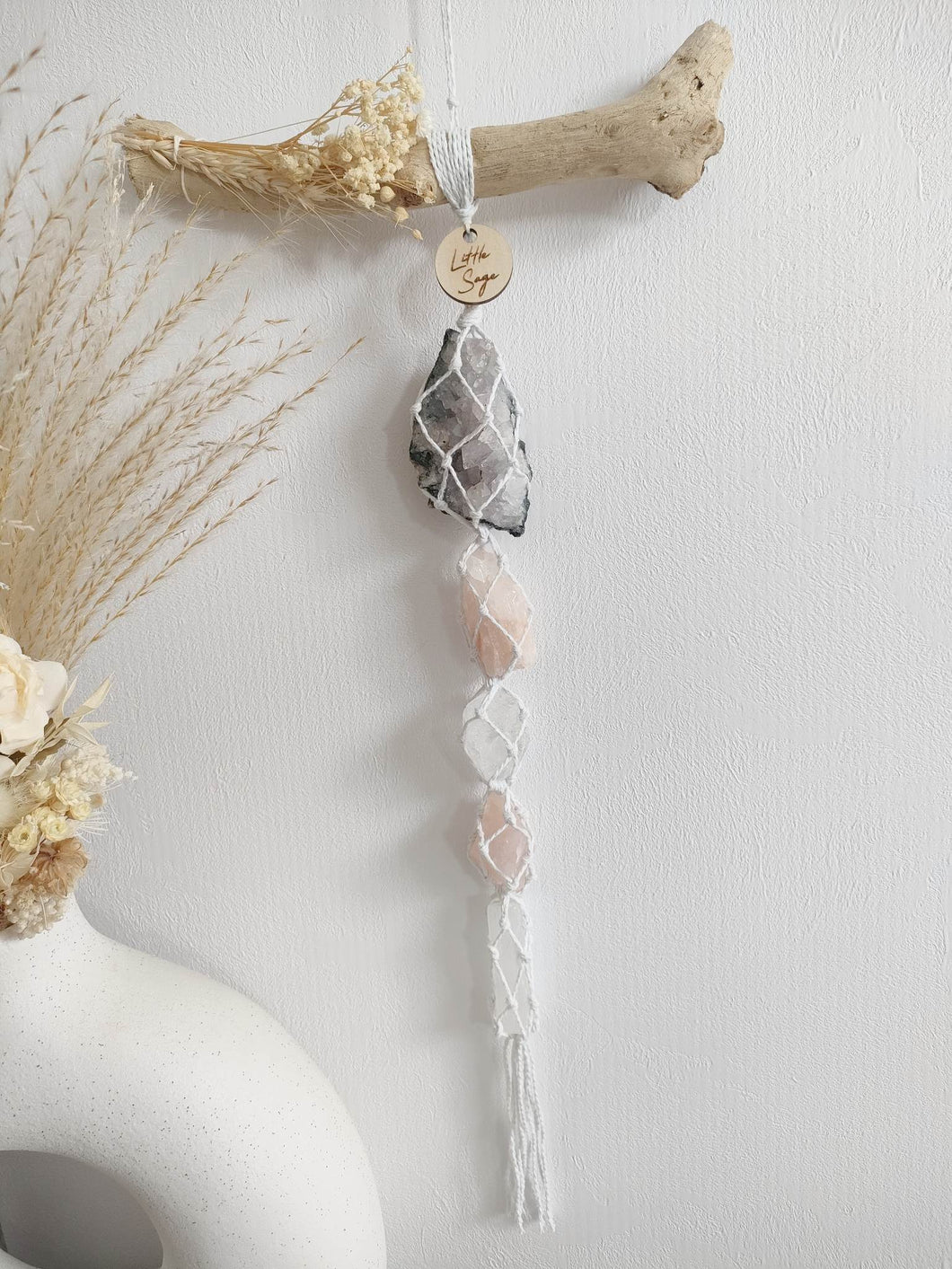 Amethyst Cluster - Peach Calcite - Clear Quartz - Rose Quartz - Selenite Botanical