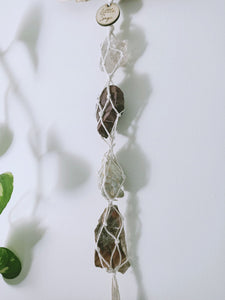 Moonstone - Smokey Quartz - Lepidolite and Clear Quartz Wall Strand