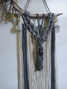 Moonstone - Lepidolite and Smoky Quartz Wall Hanging