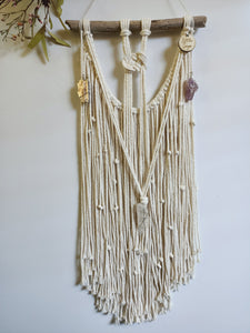 Lepidolite - Amethyst and Clear Quartz Wall Hanging