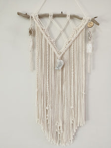 Smoky Quartz - Selenite - Moonstone - Citrine and Kyanite Wall Hanging