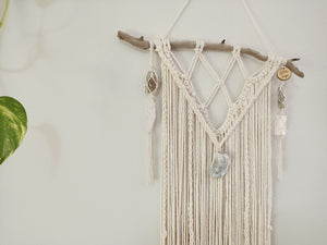 Smoky Quartz - Selenite - Moonstone - Citrine and Kyanite Wall Hanging