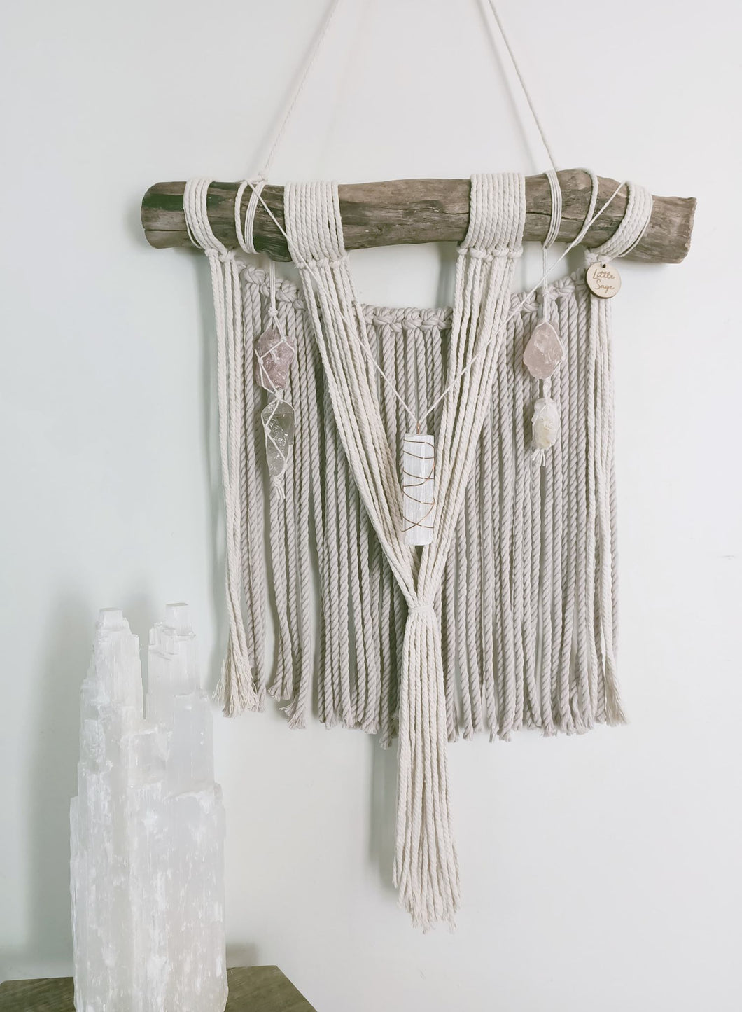 Rose Quartz - Citrine - Smokey Quartz - Selenite Wall Hanging