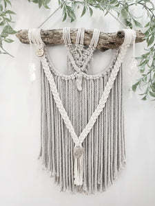 Clear Quartz - Selenite - Smokey Quartz Wall Hanging