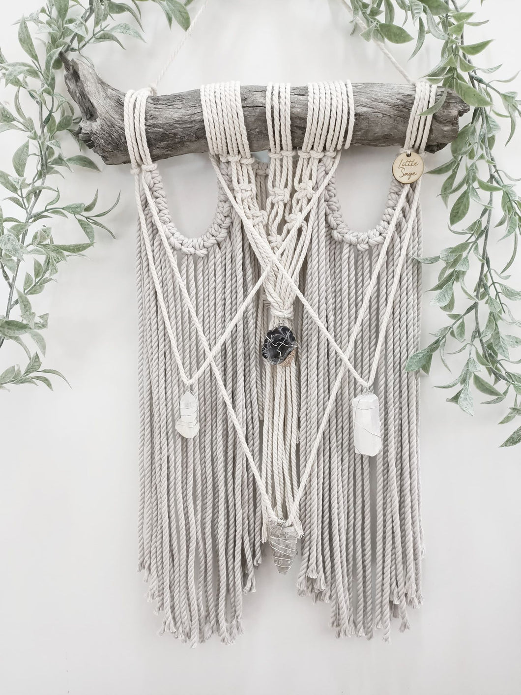 Clear Quartz - Agate Geode - Selenite - Smokey Quartz Wall Hanging