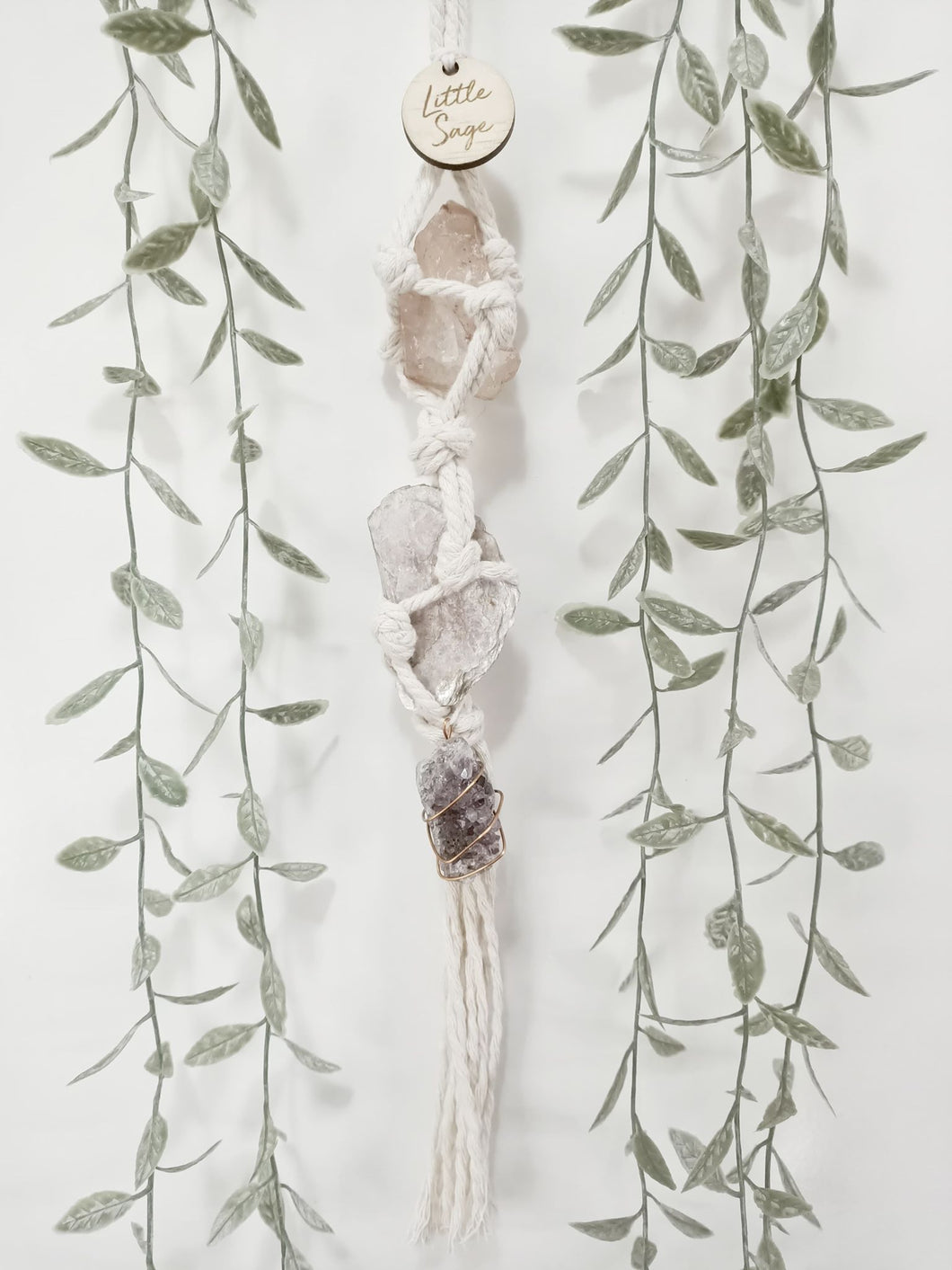 Tangerine Quartz - Lepidolite - Amethyst Strand Hanging