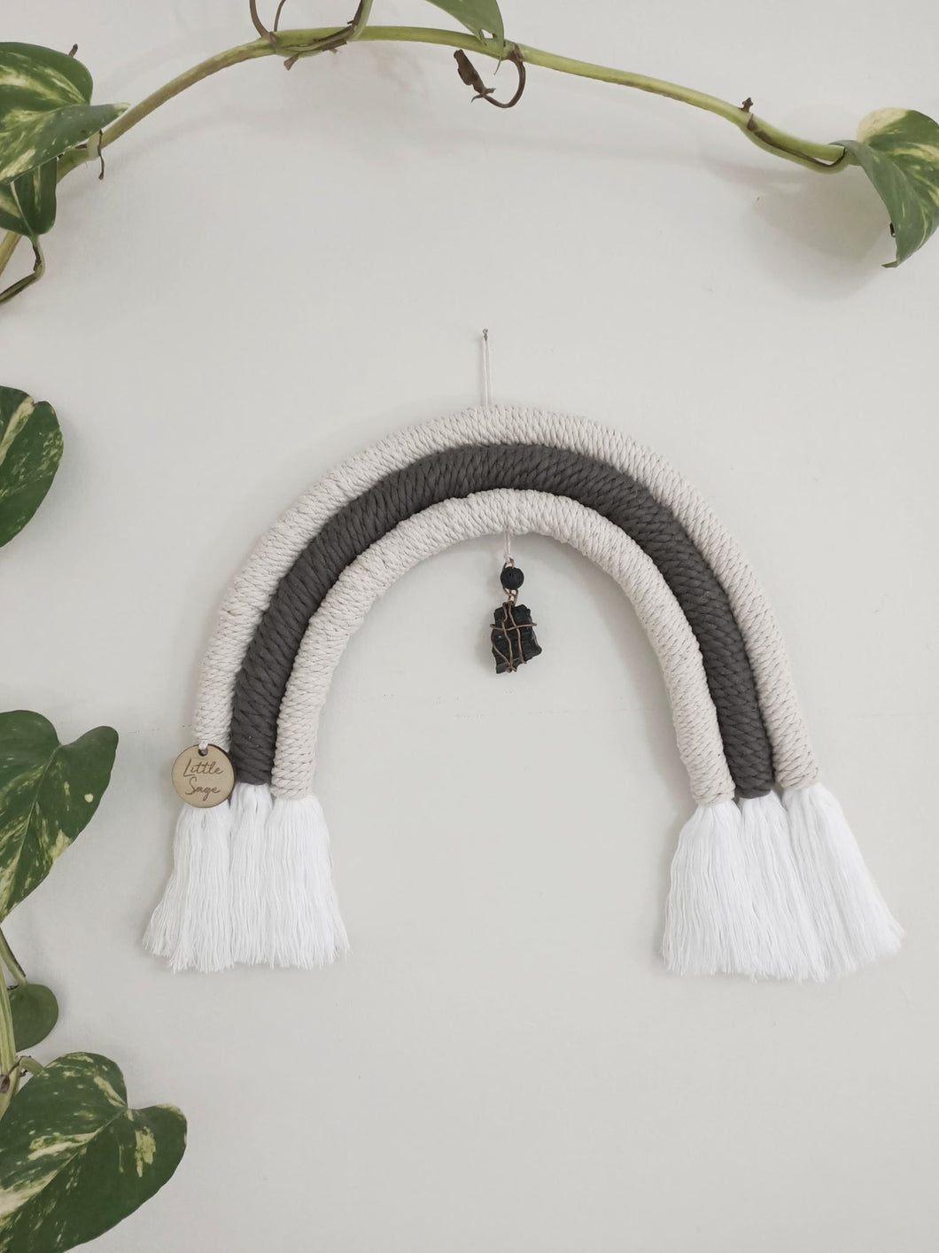 Black Tourmaline Macrame Rainbow