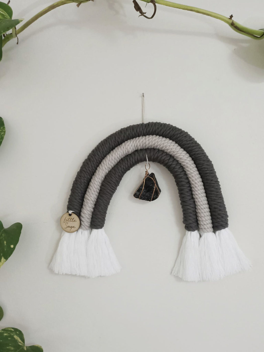 Black Tourmaline Macrame Rainbow
