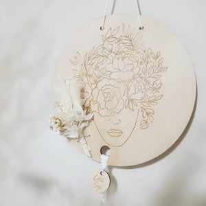 Amethyst - Moonstone - Tanzurine Quartz Line Art Botanical