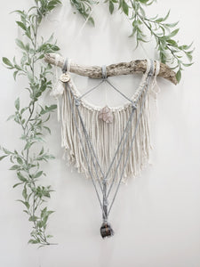 Clear Quartz - Rose Quartz - Smokey Quartz - Tourmaline Wall Hanging