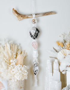 Lepidolite - Rose Quartz - Selenite - Cream Moonstone - Rainbow Moonstone