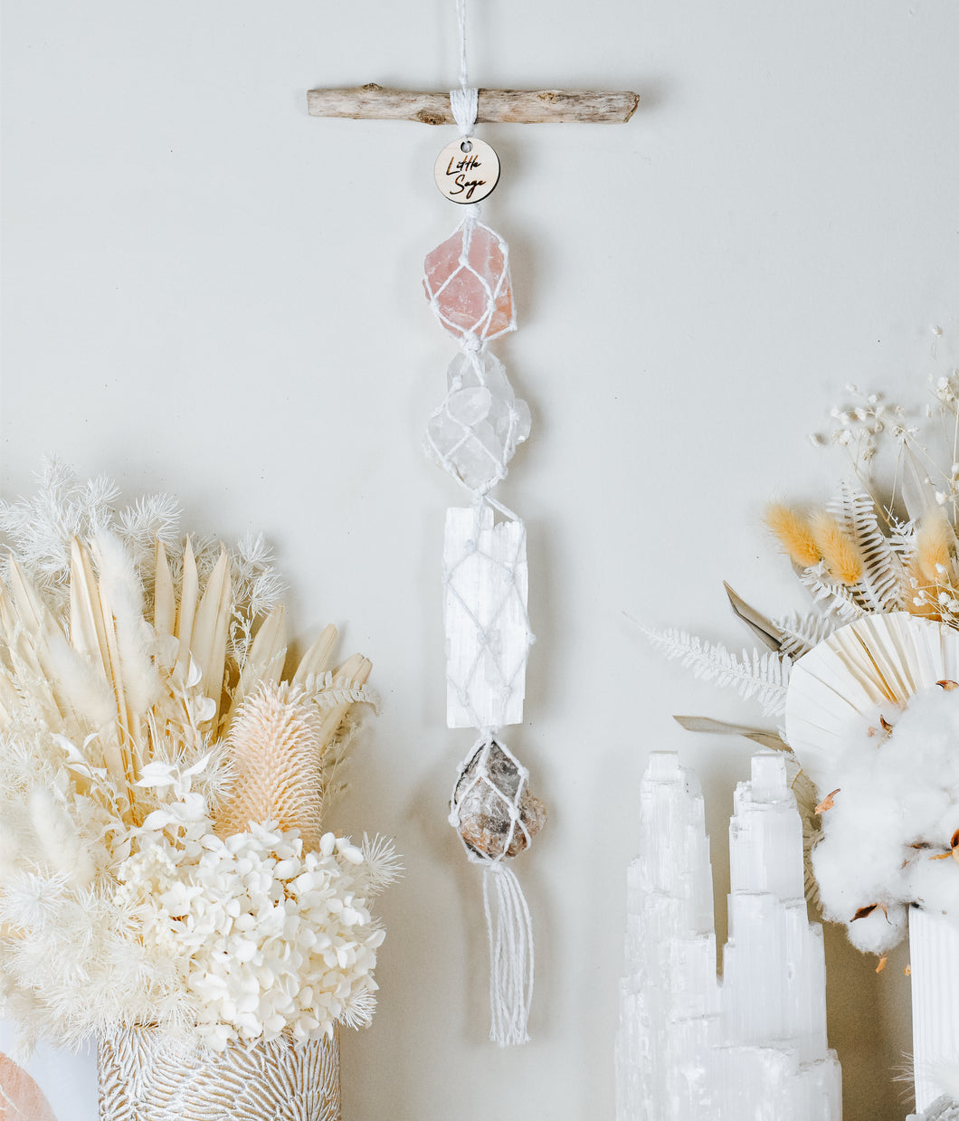 Rose Quartz - Clear Quartz - Selenite - Cream Moonstone