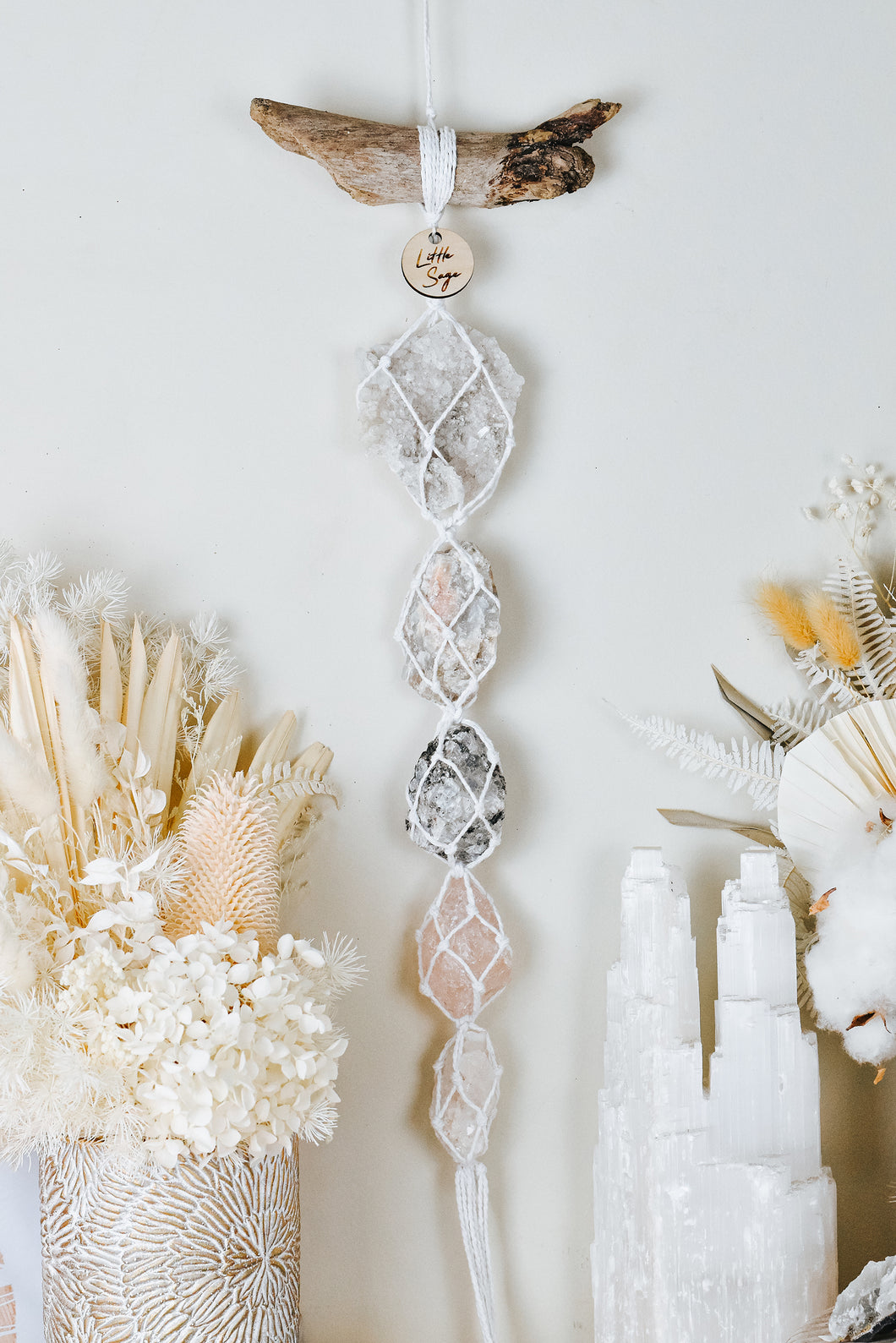 Clear Quartz Cluster - Cream Moonstone - Rainbow Moonstone - Rose Quartz - Clear Quartz