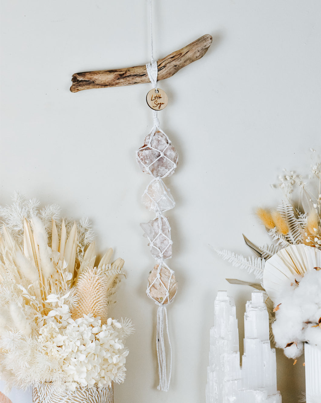 Pink Amethyst - Calcite - Clear Quartz - Green Tourmaline