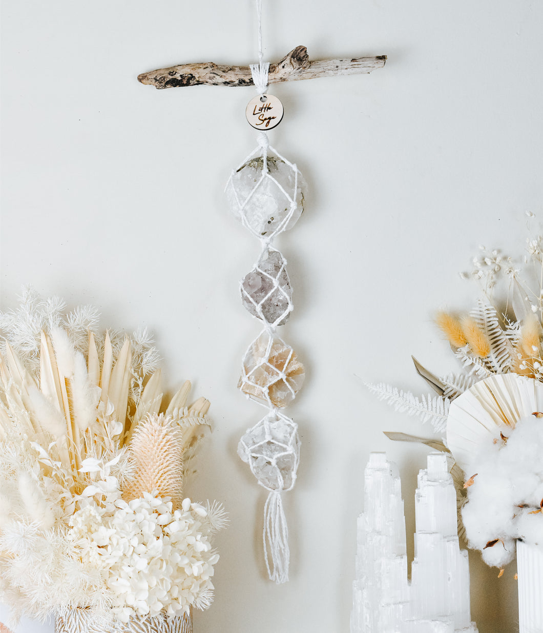 Green Tourmaline - Amethyst - Cream Moonstone - Clear Quartz