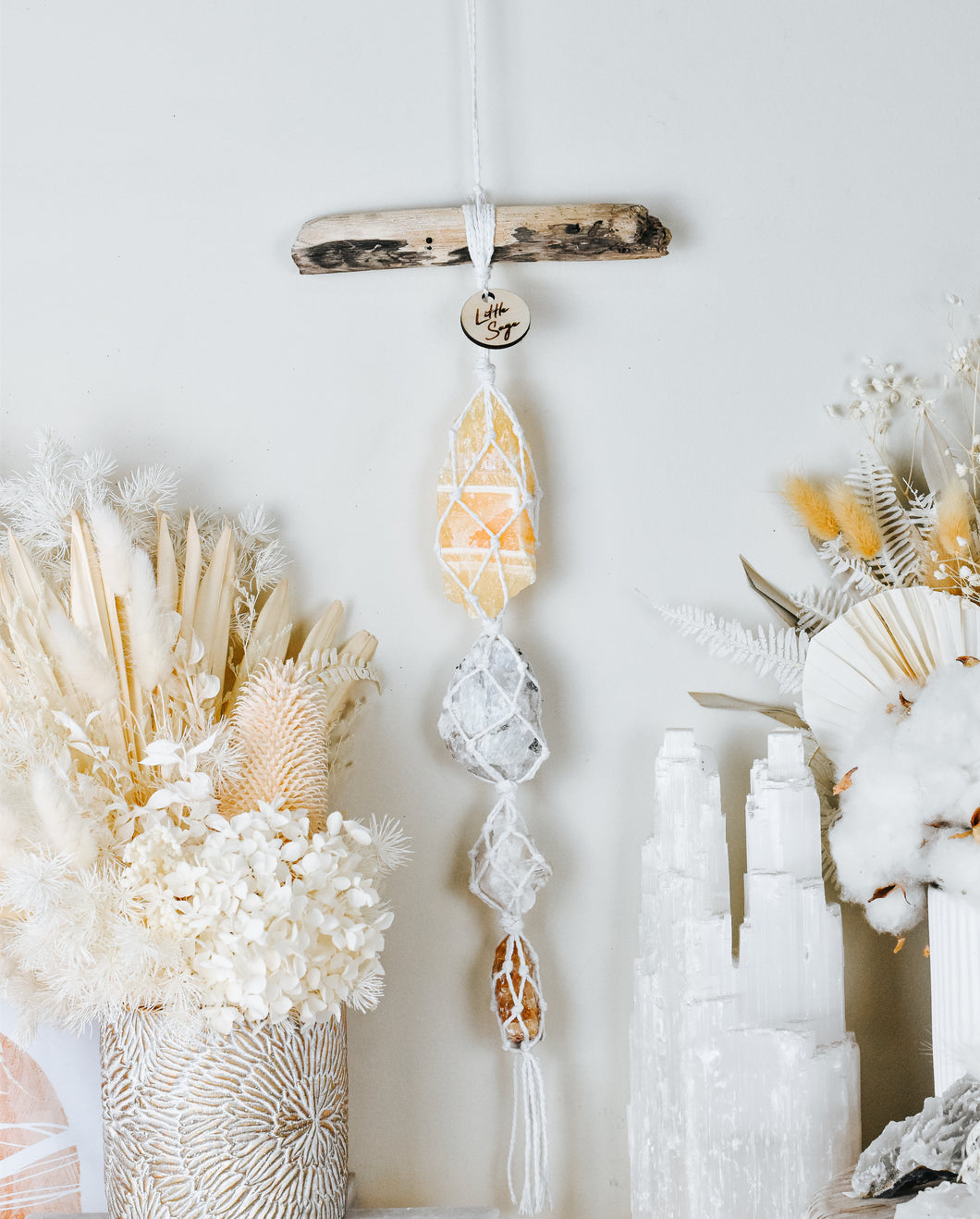 Orange Calcite - Moonstone - Clear Quartz - Honey Calcite