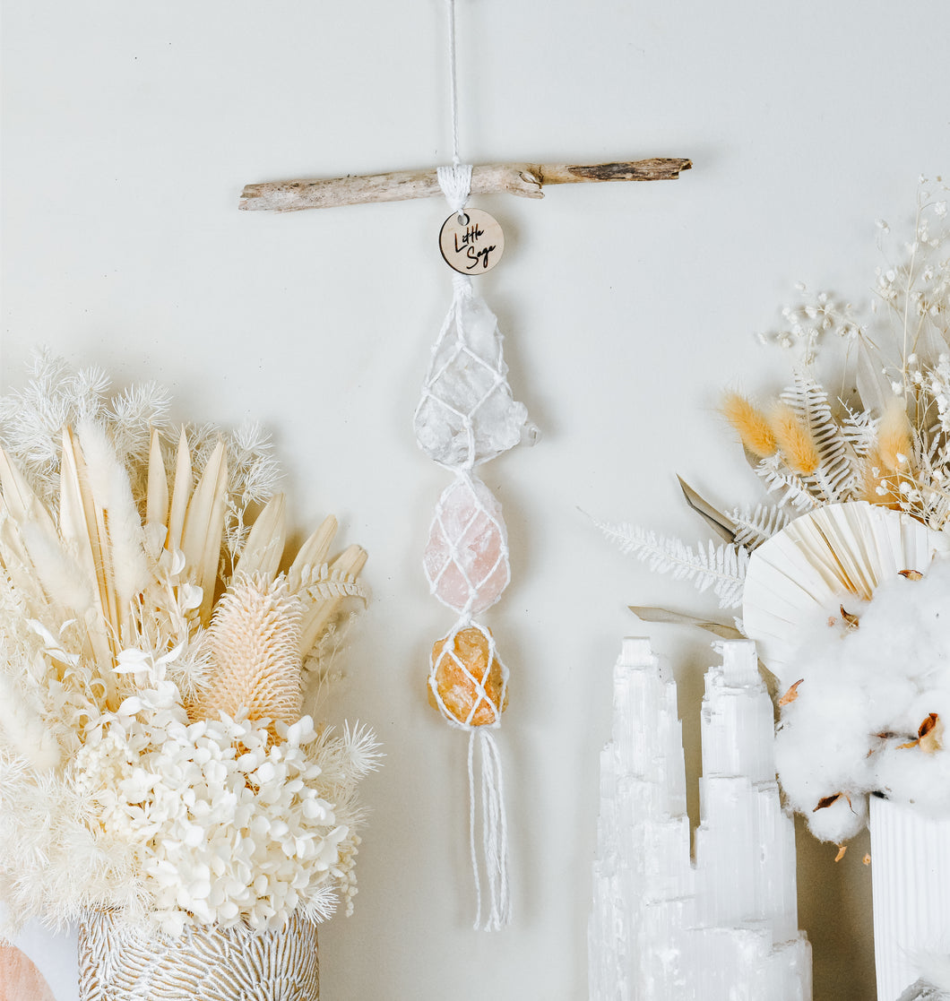 Clear Quartz Cluster - Rose Quartz - Honey Calcite