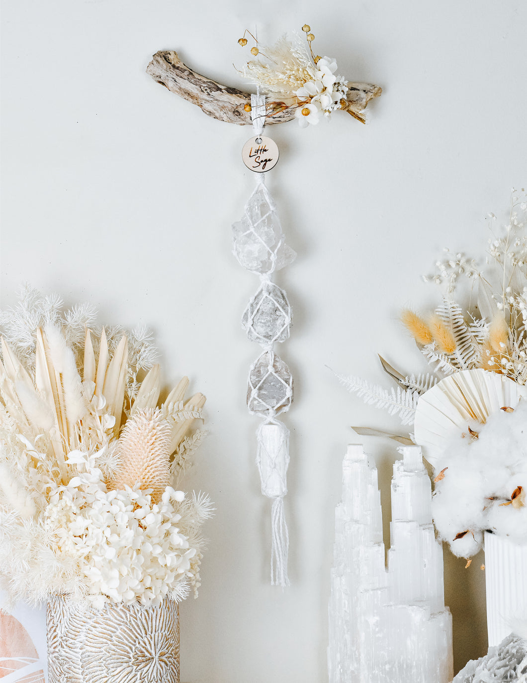 Clear Quartz - Rainbow Moonstone - Cream Moonstone - Selenite