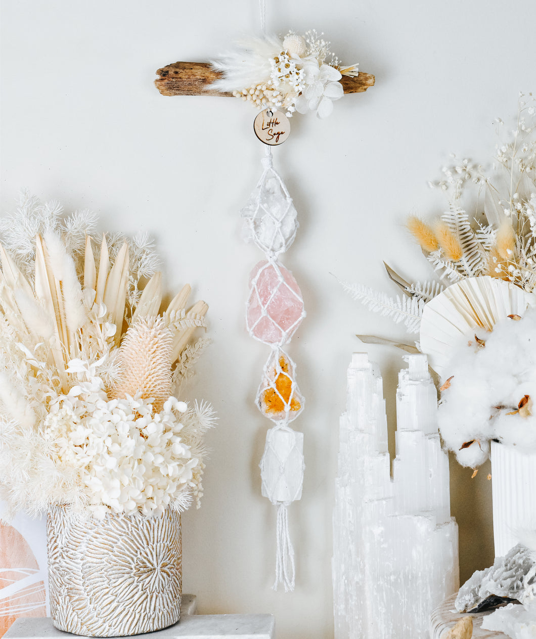 Clear Quartz - Rose Quartz - Citrine - Selenite Botanical Range