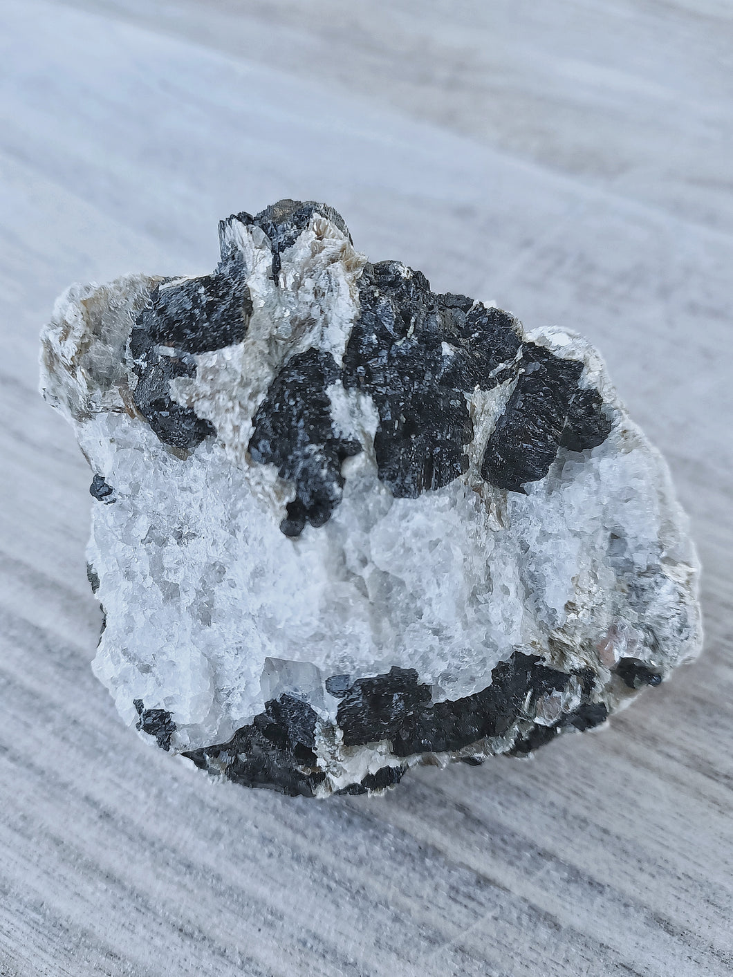 Clear Quartz and Black Tourmaline Cluster