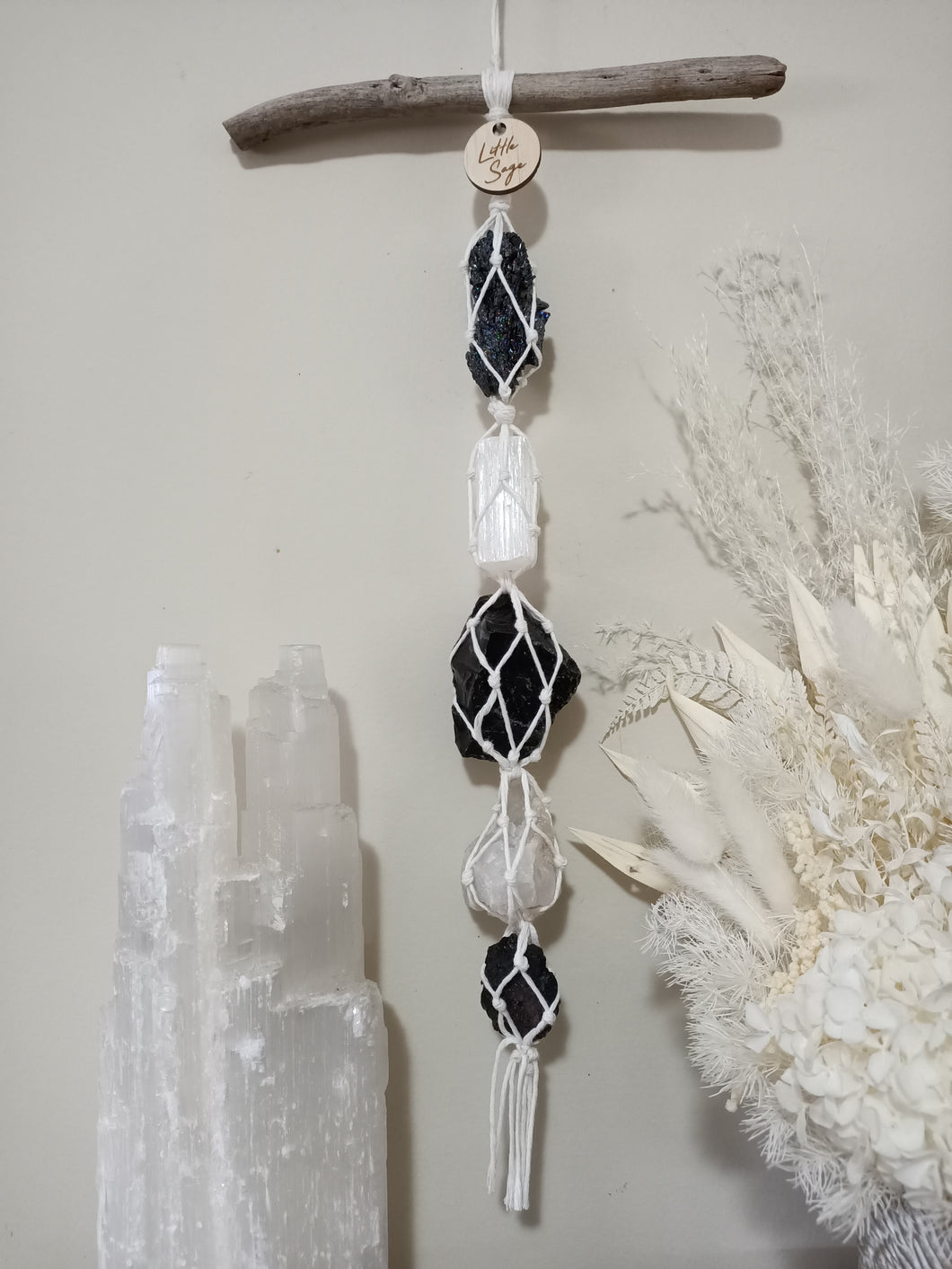 Rainbow Hematite - Selenite - Black Tourmaline- Clear Quartz - Black Obsidian