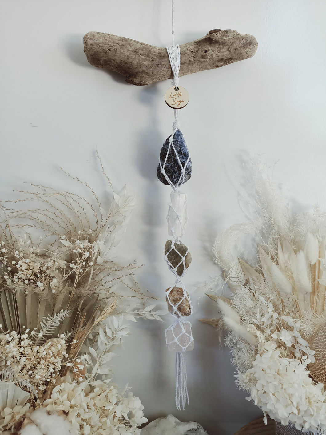 Sodalite - Selenite - Smoky Quartz - Honey Calcite - Rose Quartz