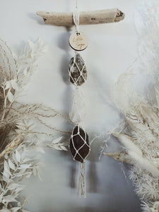 Green Tourmaline  - Clear Quartz -  Smoky Quartz