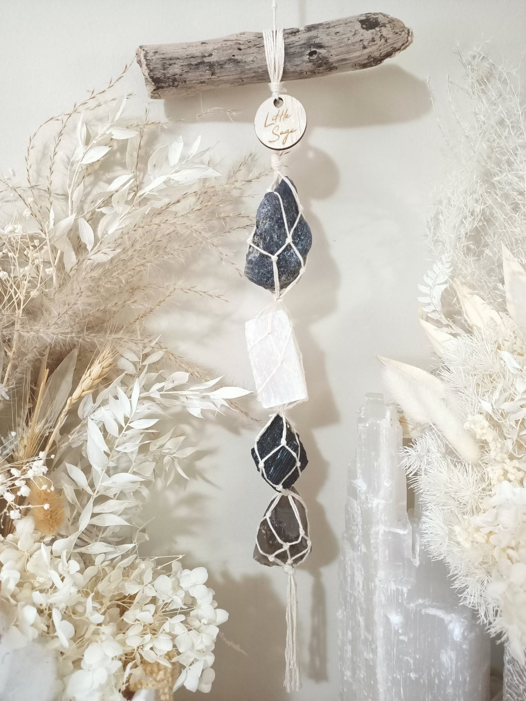 Iolite - Selenite - Black Tourmaline - Smoky Quartz