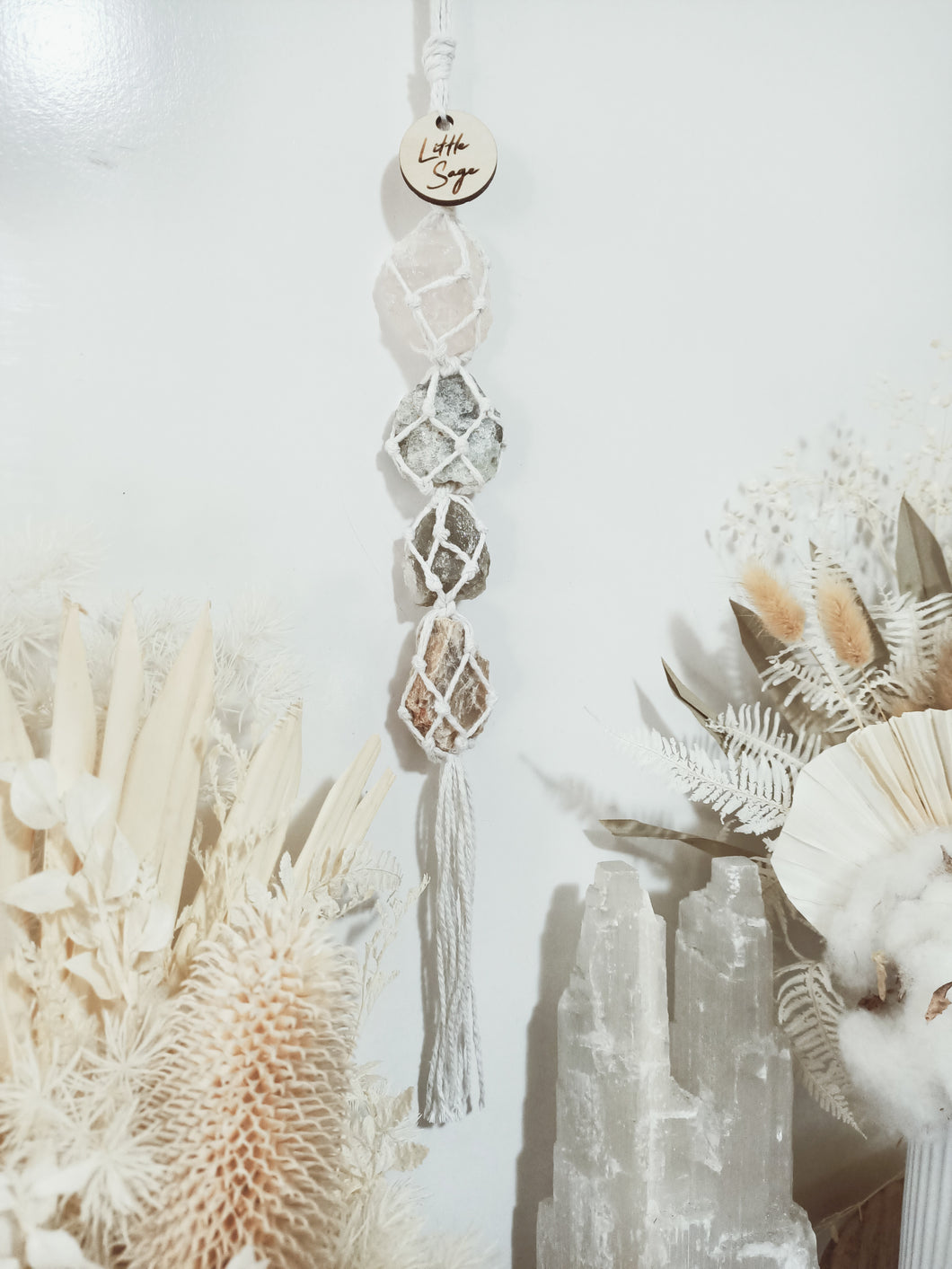 Rose Quartz - Golden Beryl - Green Rutile - Cream Moonstone Petite Droplet
